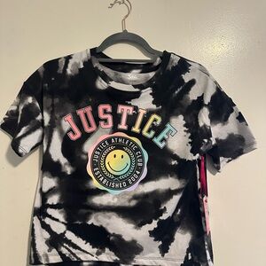 Justice Black and White Tie-Dye Kids Tee